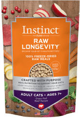 Instinct Raw Longevity 100% Freeze-Dried Raw Meals Grass-Fed Beef Recipe For Adults 7+